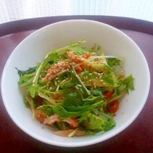 水菜とカクテキの簡単サラダ